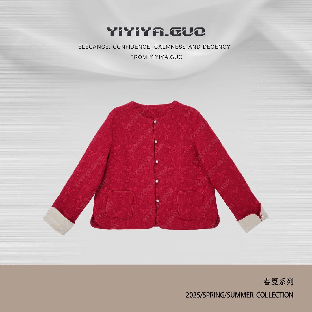 yiyiya.Guo艺艺吖【宠杏里】新中式中国风刺绣圆领外套25SS0411