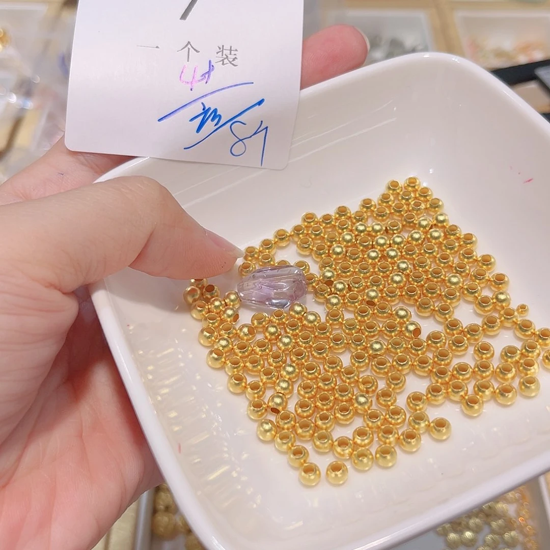 水晶珠宝半成品银S925镀金镶嵌7