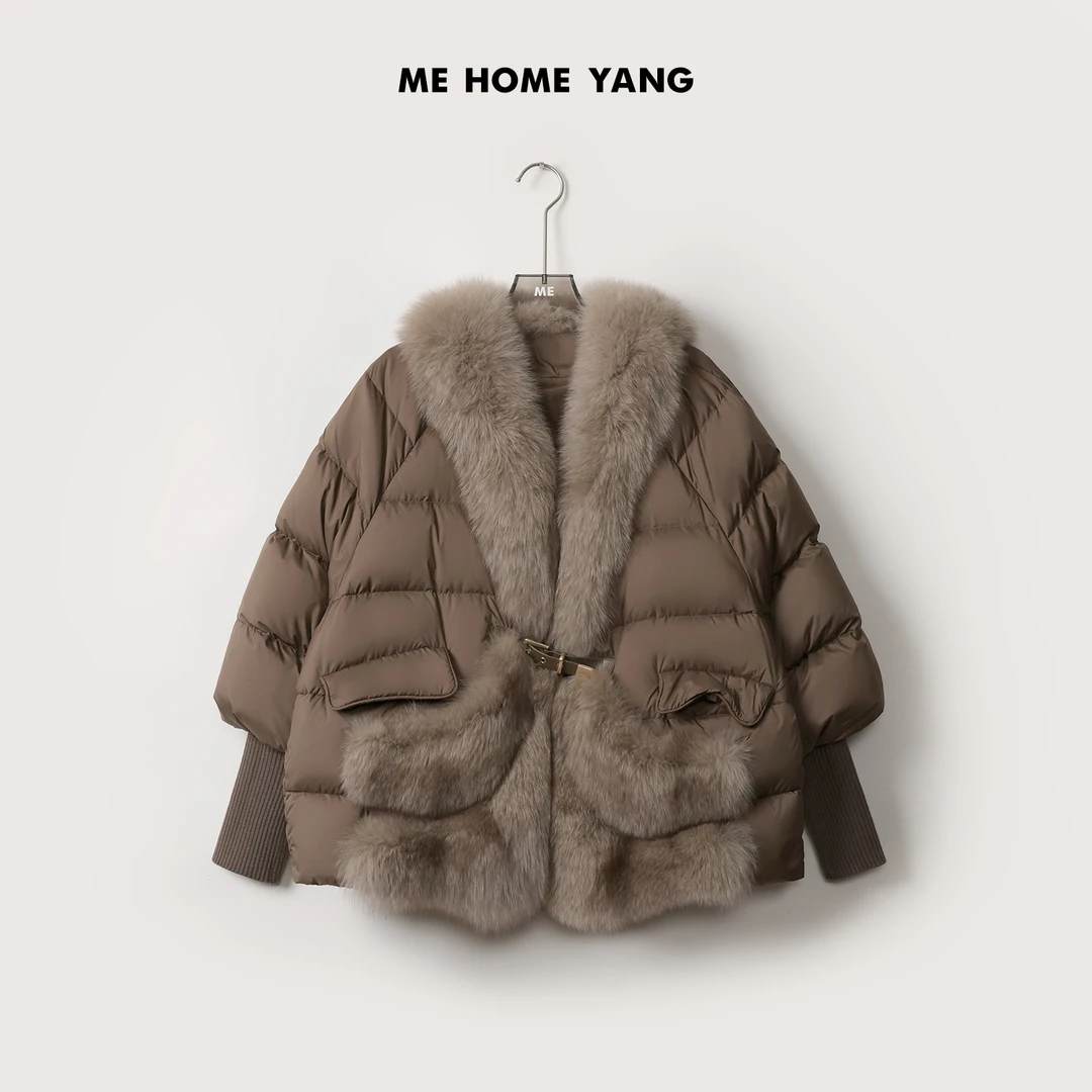 ME【狐狸毛鹅绒服】白鹅绒重工高端冬季新款羽绒服MEQC3565