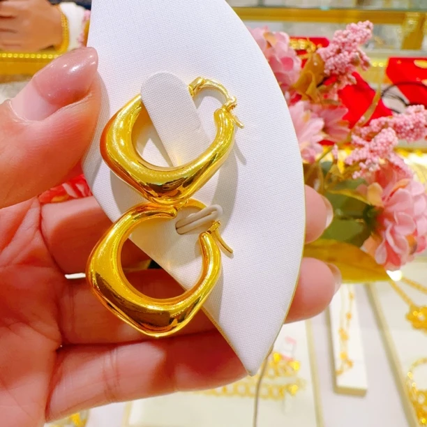 合金耳饰 合金sidan5D耳环0.15gمىس قاپلىما ئالتۇن