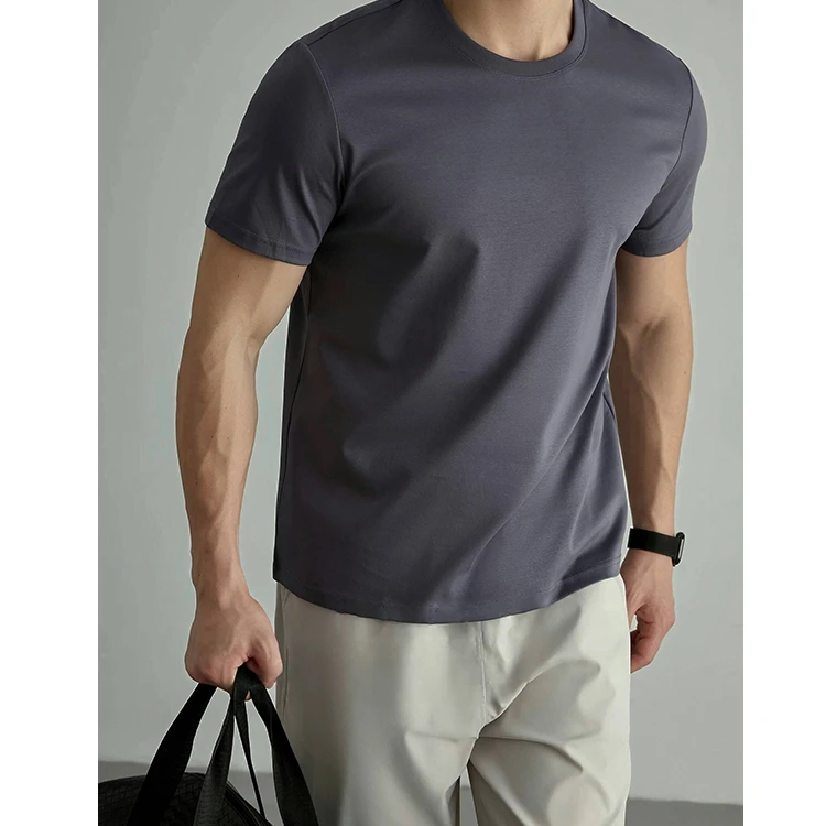 冰丝超高级5【5A液氨棉】短袖T恤男2025凉感抑菌圆领半袖男士