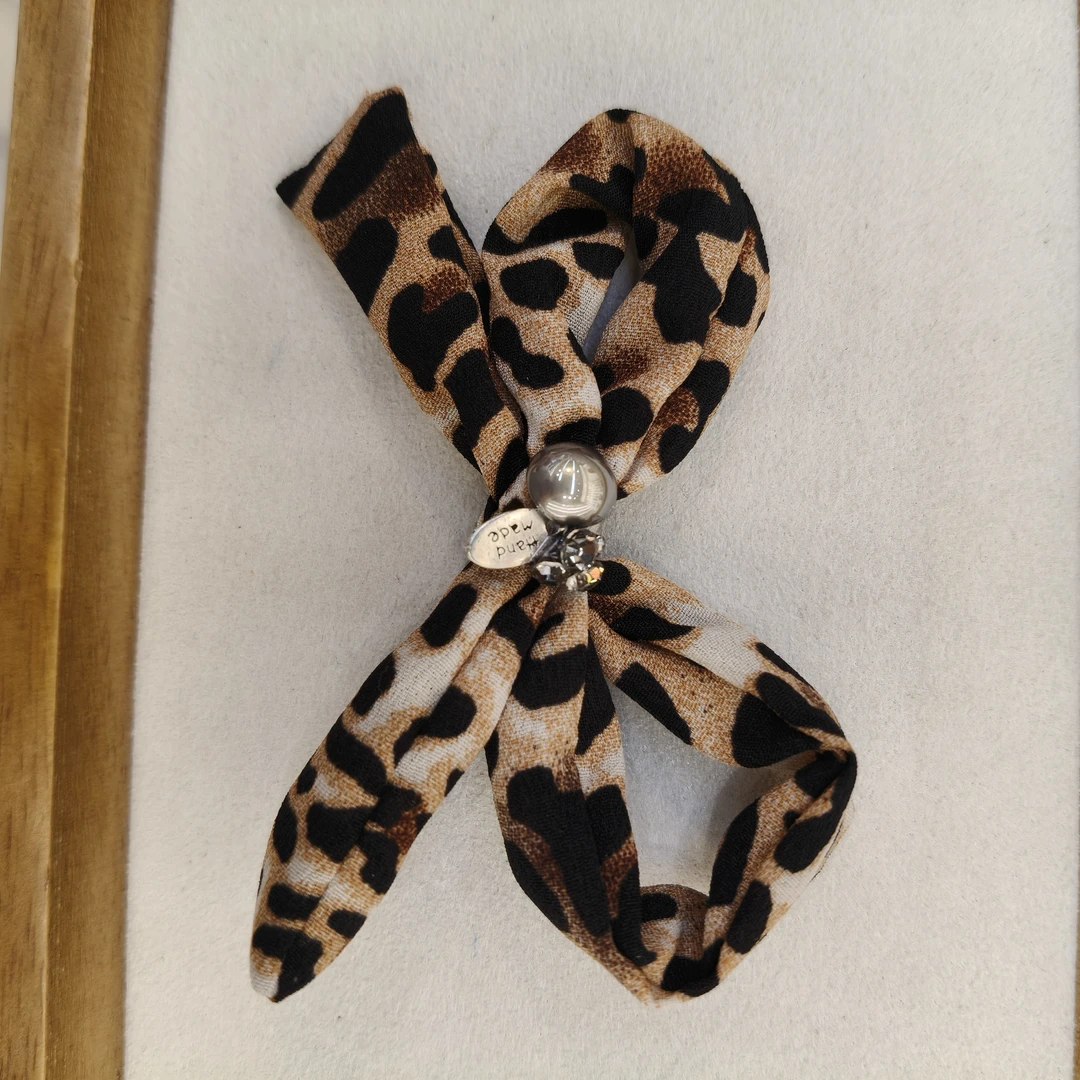 豹纹蝴蝶结发夹Z-98302