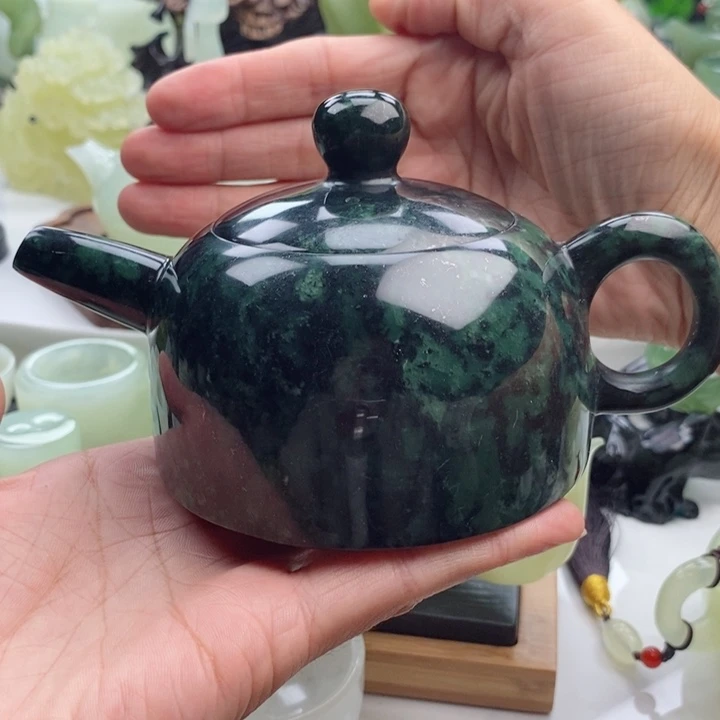 岫玉四大名玉手把壶未镶嵌