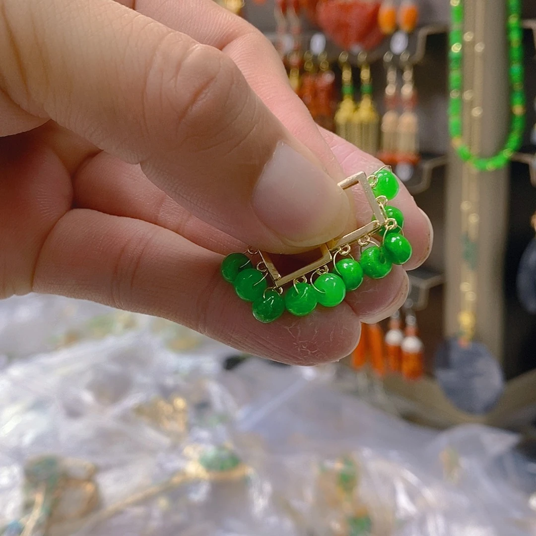 翡翠合金耳饰翡翠