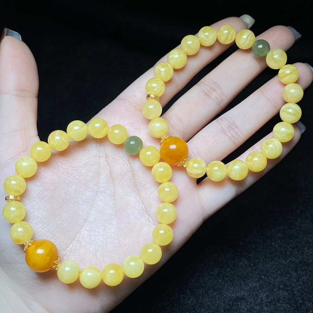 【云上好物】蜜蜡DIY单圈手串-多样性发一件-8mm-DS53694（甄选）