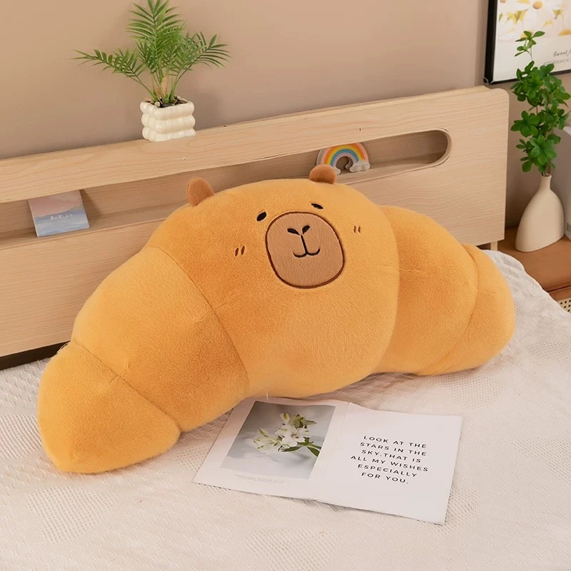 喜叁毛绒玩具可爱牛角包抱枕1个【60cm】毛绒玩具（测量误差2~3cm）