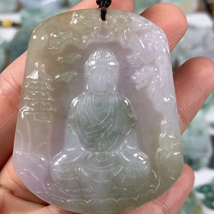 翡翠未镶嵌颈饰大日如来福利