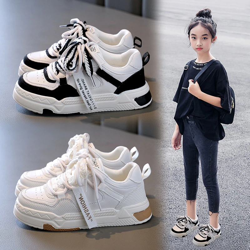 女童鞋子2025年春季新款百搭小白鞋儿童休闲运动鞋软底低帮款板鞋