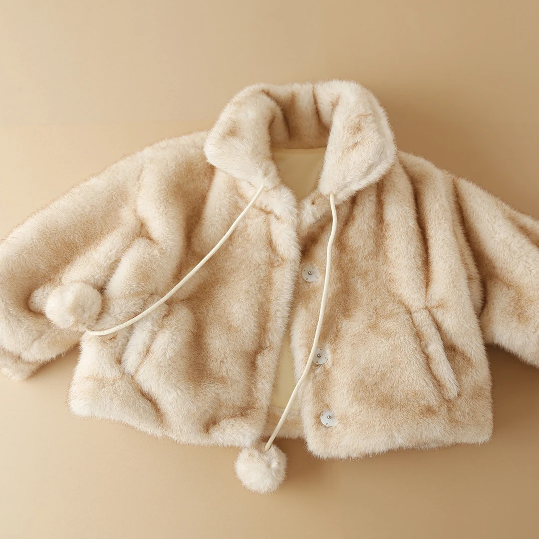 女童加绒外套秋冬装2025新款洋气儿童装小香风上衣女孩加厚毛毛衣