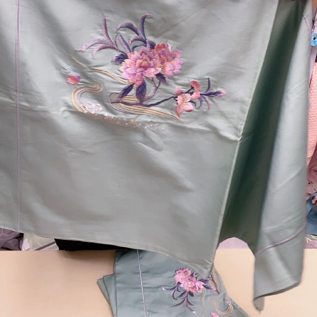 棉枕套一对装绿色枕套