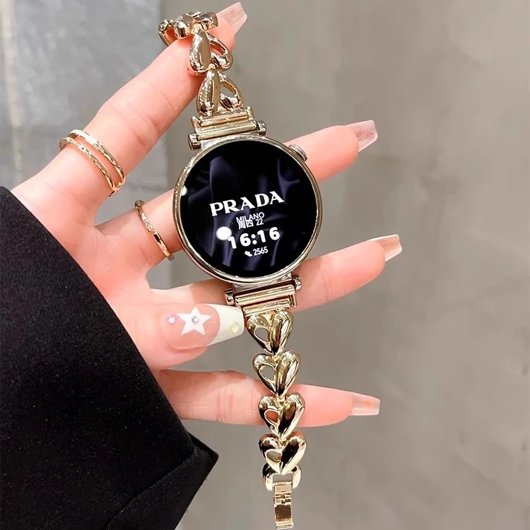 适用华为gt5表带gt4镂空爱心Fit4pro3智能手表watch43pro金属腕带