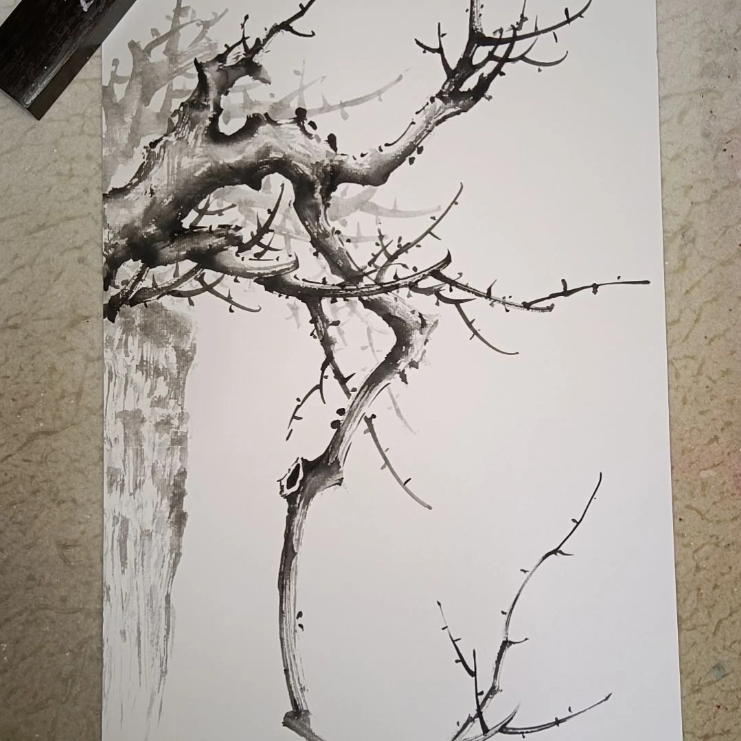 叙***旧绘画精品梅花卡宣作品