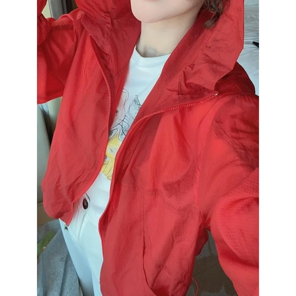 2025夏季韩式新款轻薄透气设计感长袖防晒外套女休闲风百搭短上衣