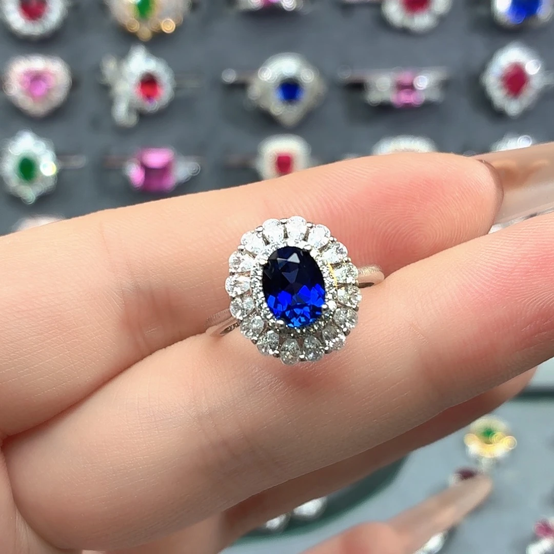 925银培育皇家蓝色宝石