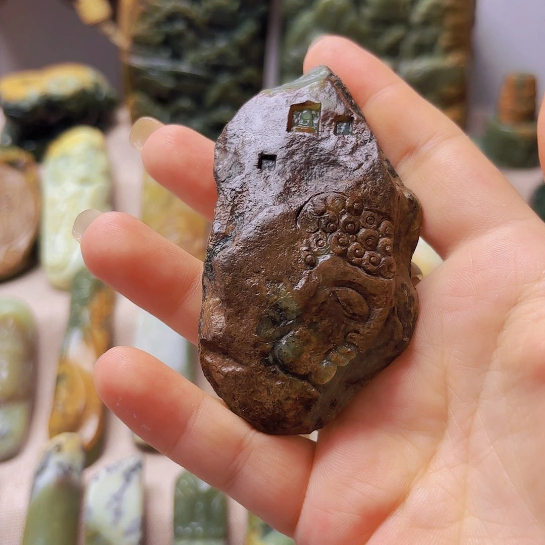 惡***✿岫岩河磨玉（透闪石质玉）未镶嵌挂件