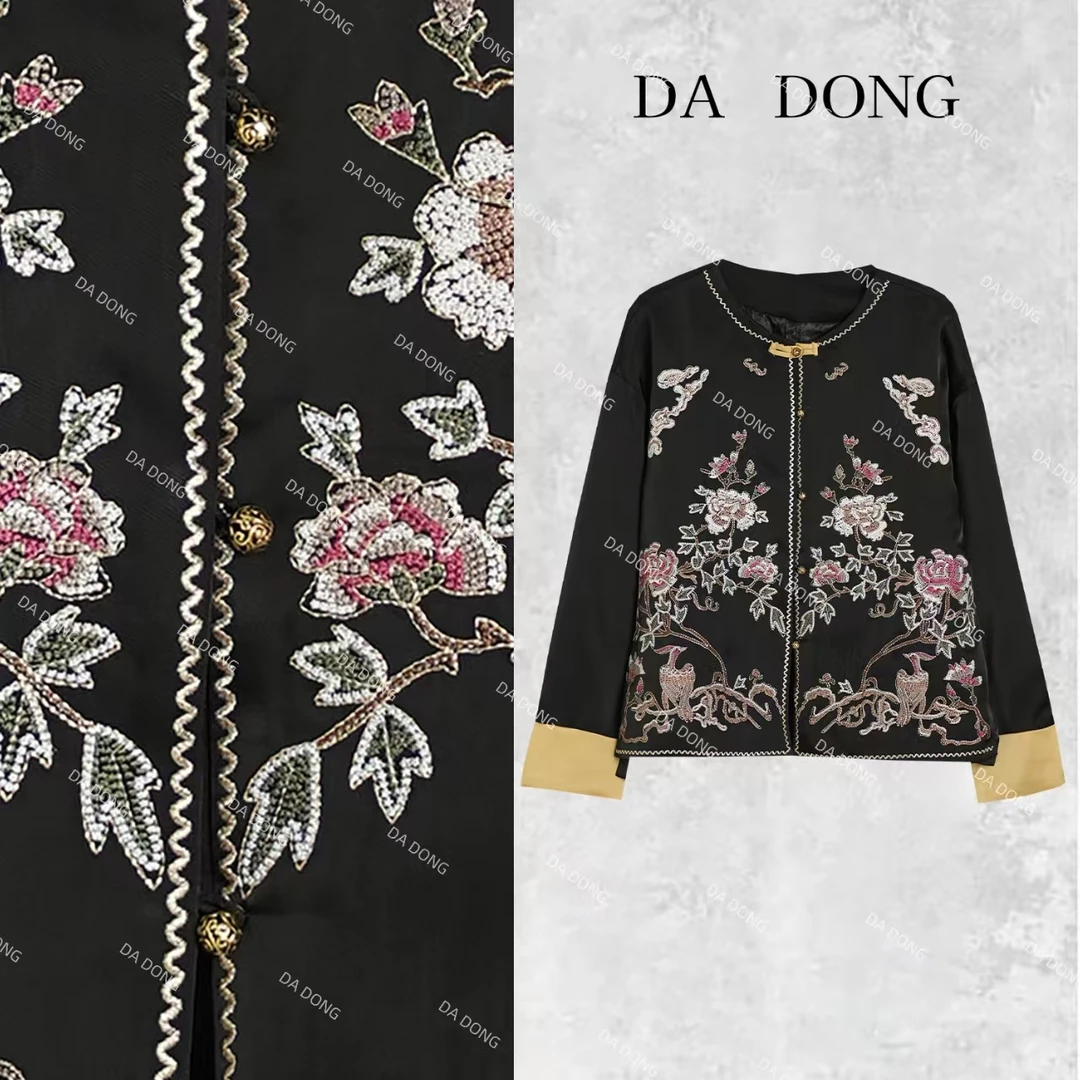 锦绣年华--中式国风时尚百搭长袖设计师高定重工刺绣小众宽松外套