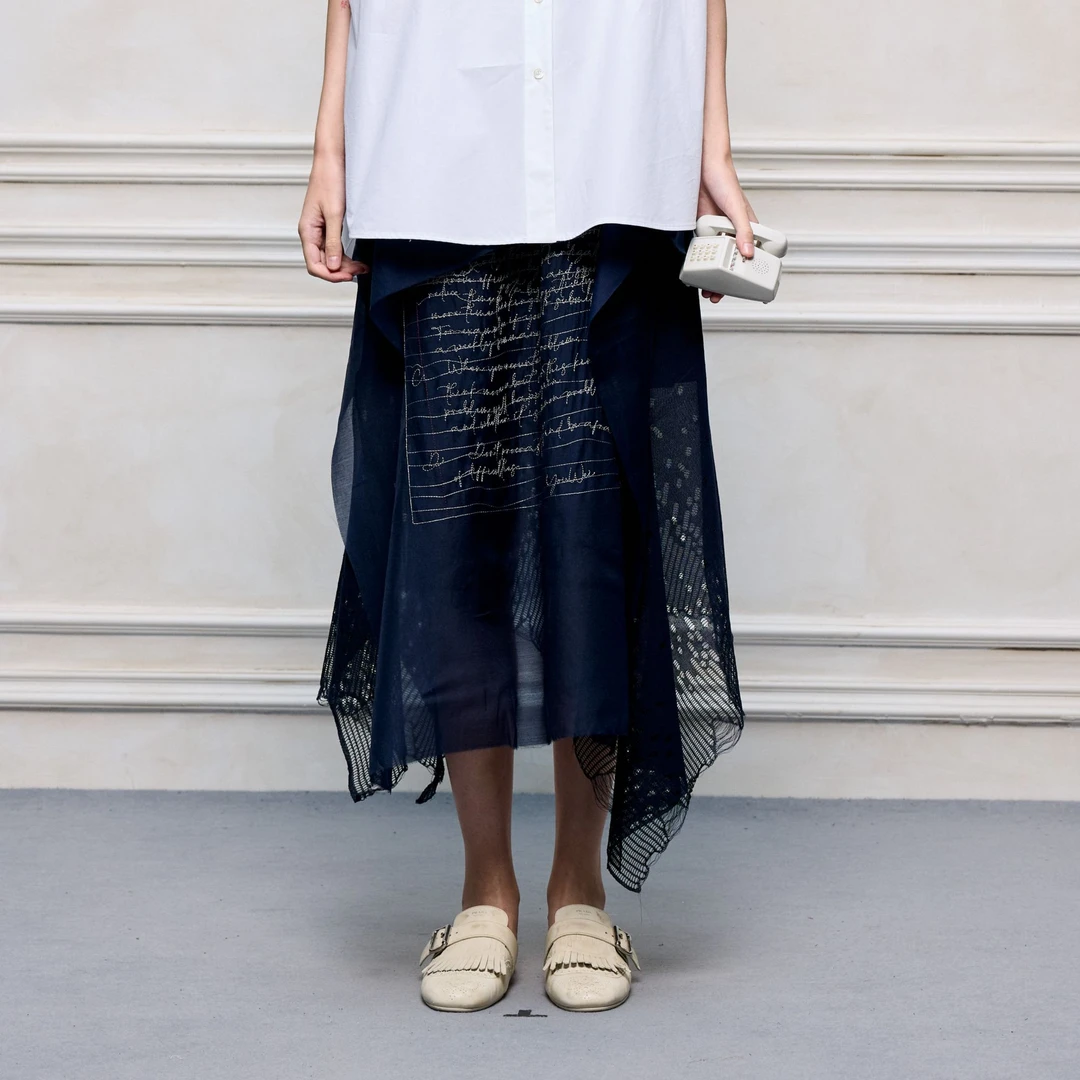 【顾文婷推荐】YOUWEI有尾25 书信刺绣针织半裙（含内衬裙） Y5825221