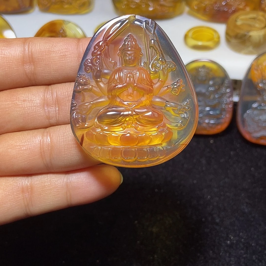 琥珀未镶嵌颈饰缅甸天然琥珀吊坠