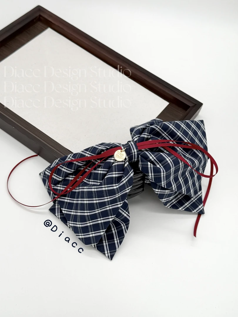 DIACC | 往事 原创设计韩系学院风格纹蝴蝶结抓夹