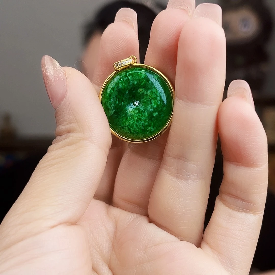 翡翠银S925镶嵌颈饰吊坠