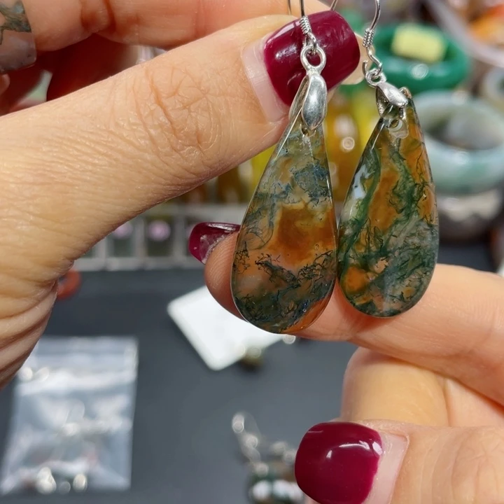 【闪购商品】玛瑙/玉髓耳坠未镶嵌