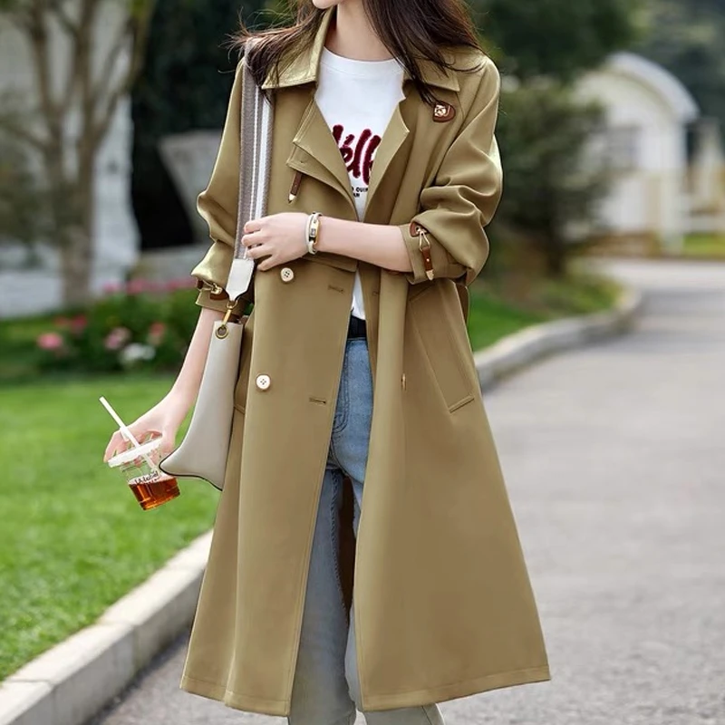 2024气质女生中长款风衣