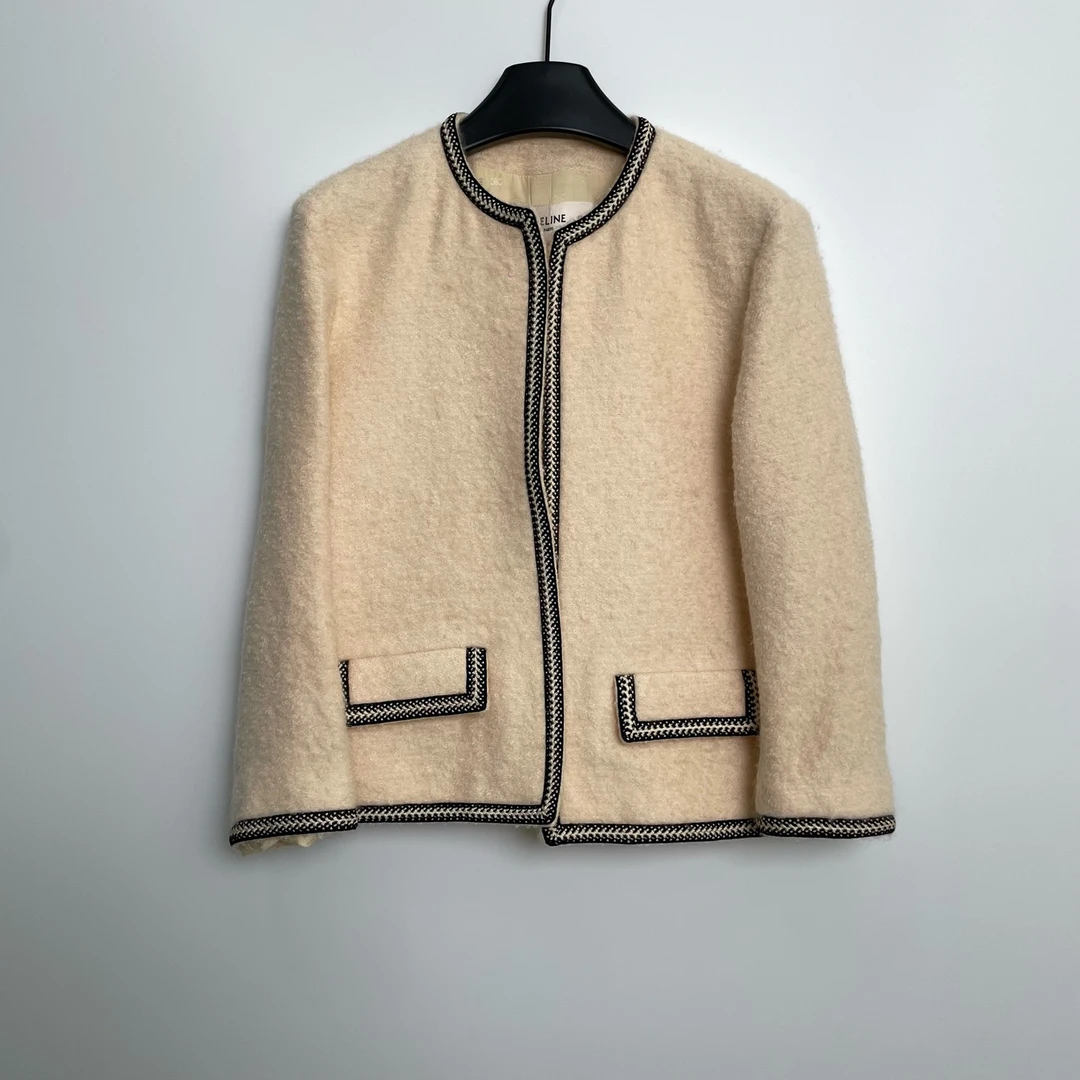 99新 Celine/思琳 D500299/小香风编织外套/40码