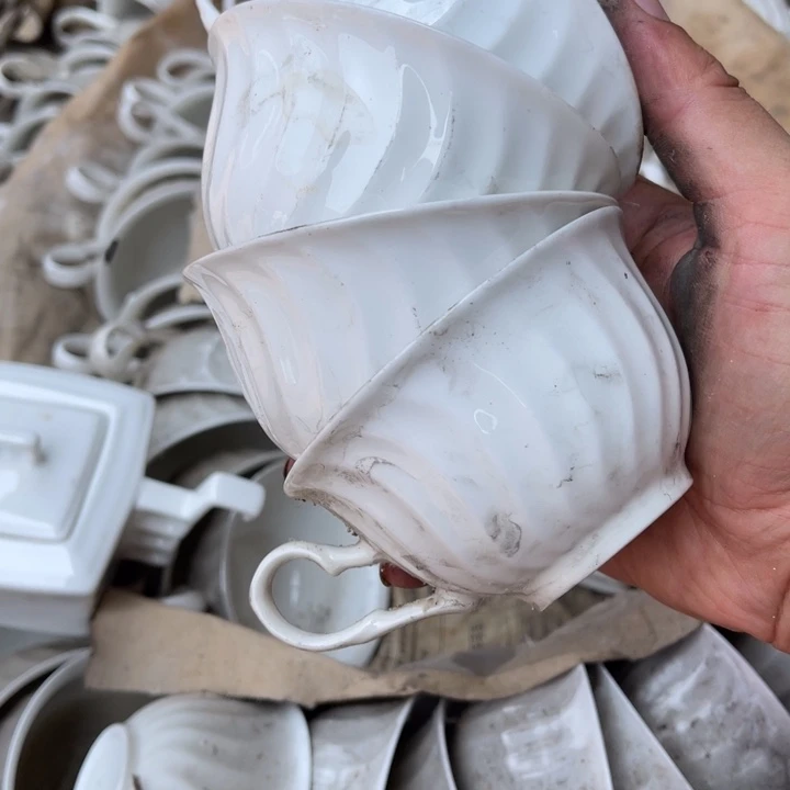 骨瓷螺旋纹咖啡杯4个