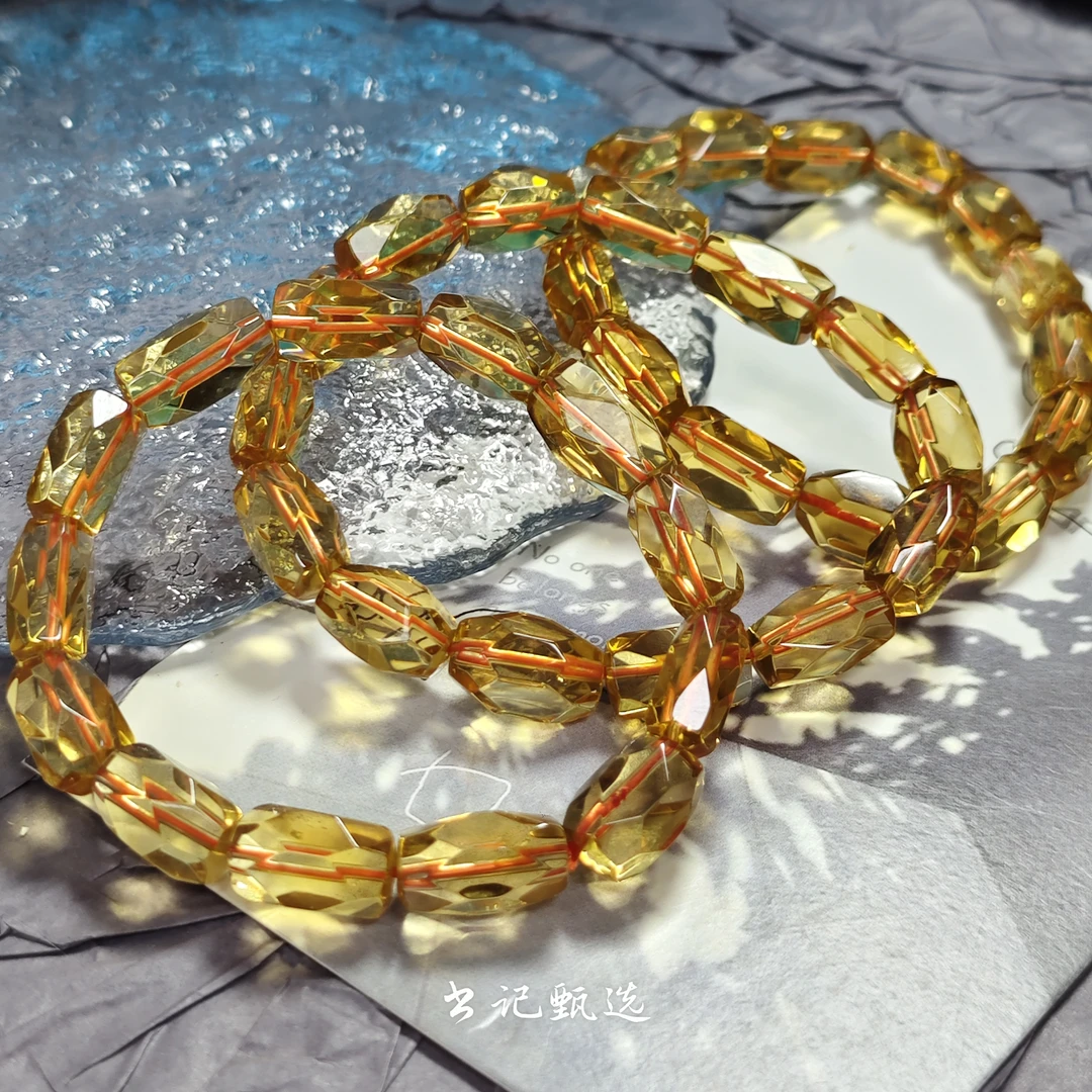 【书记甄选】天然黄水晶随型单圈手链多尺寸多样性发一件 4292-94XC