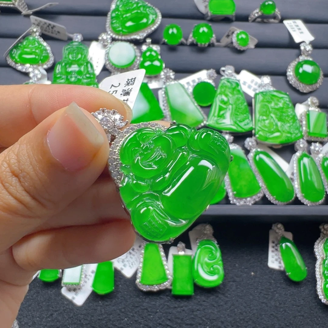 翡翠银S925镶嵌颈饰