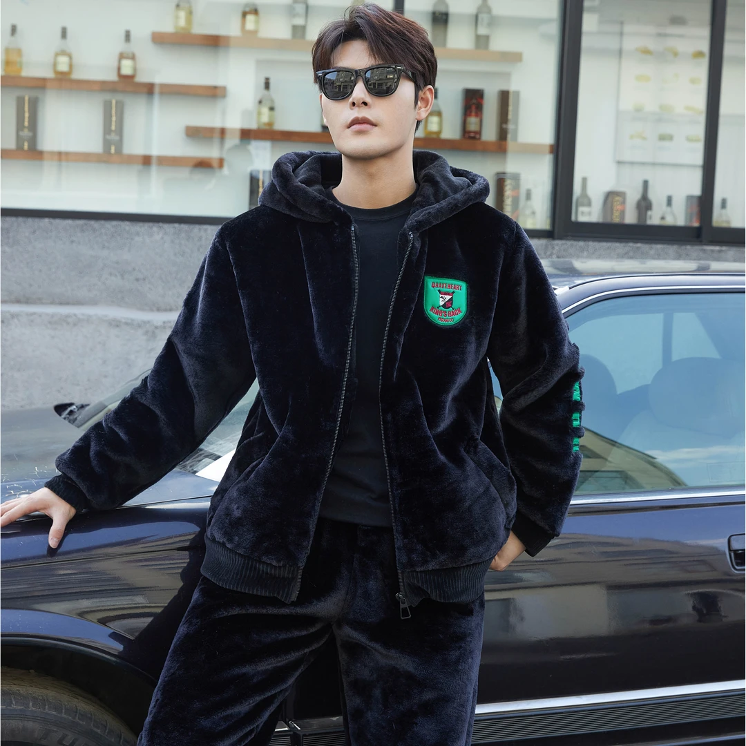 YIXINKANG/亿鑫康新款男士睡衣套装三层加绒加厚冬季高端定制系列