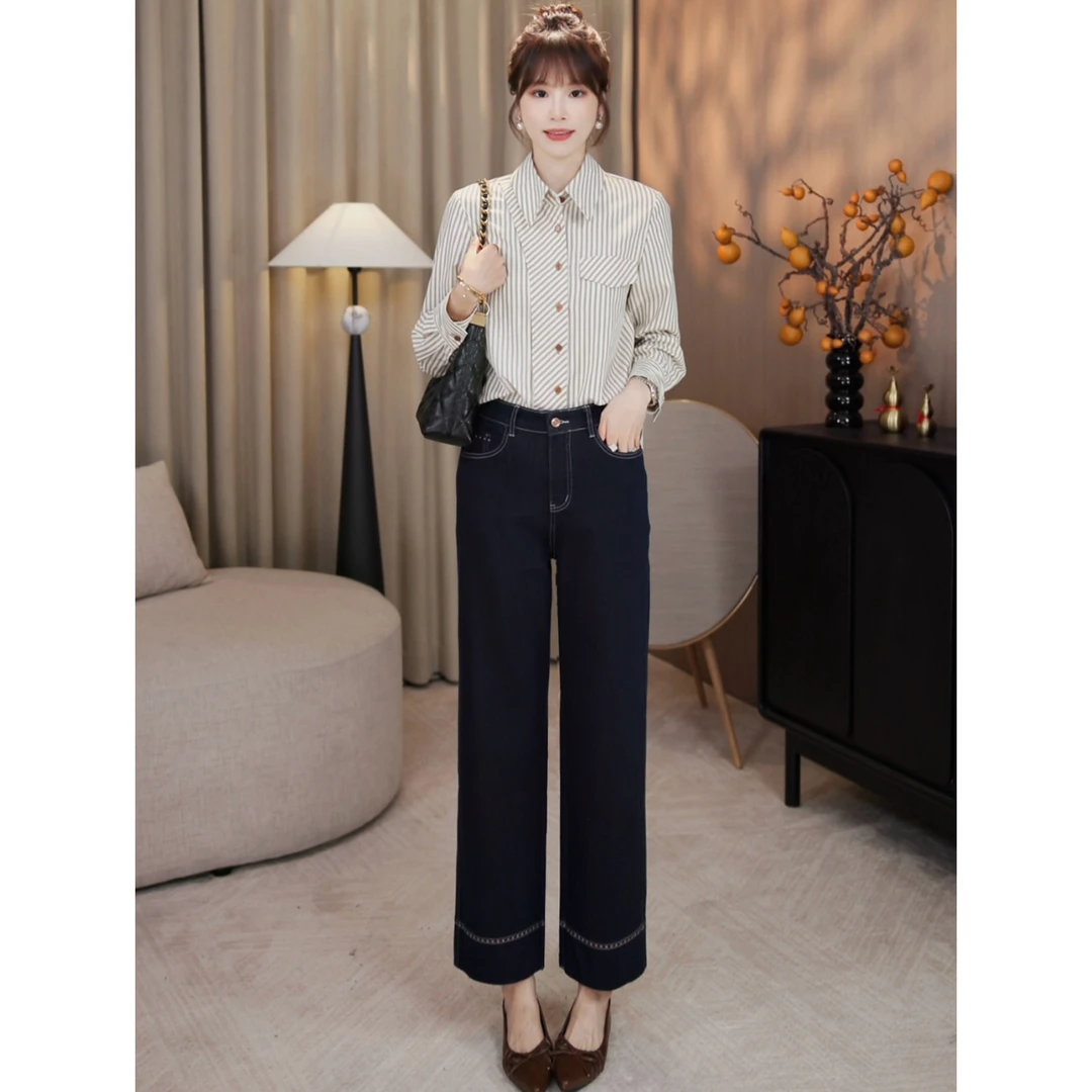 LMENY“拿手裤”裤型Bao显瘦~四面弹 珍珠绣显瘦九分奶奶裤25CK016