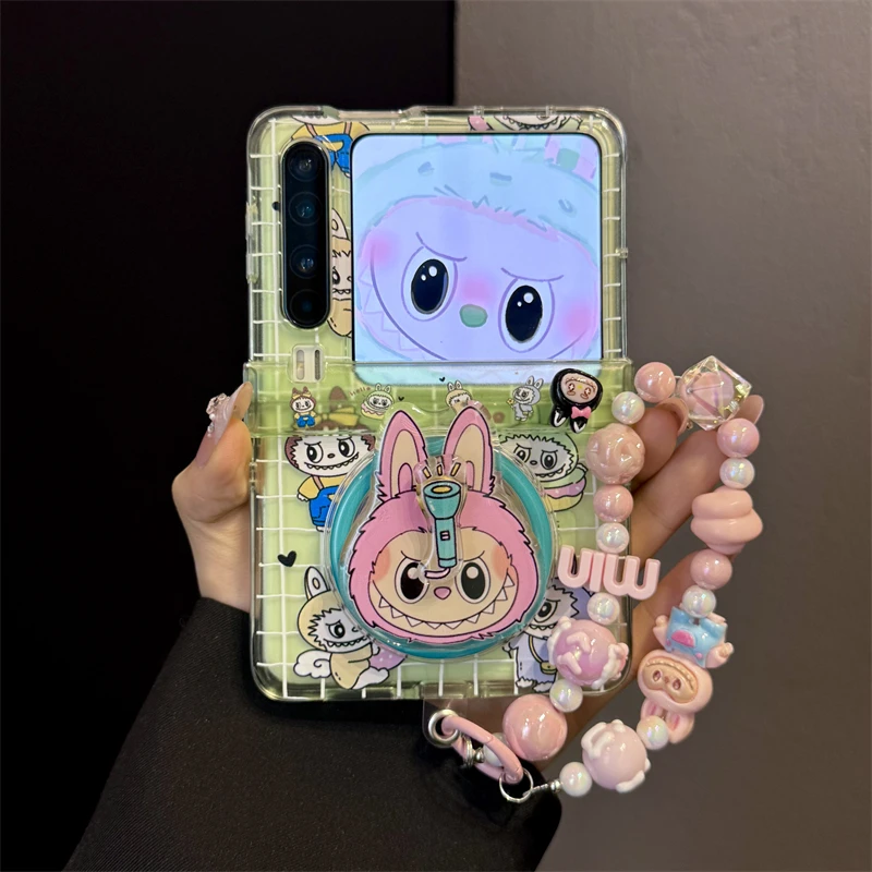 适用华为purax折叠屏手机壳旋转手电筒pocket2小怪兽磁吸支架链条