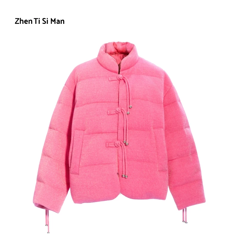 ZHENTISIMAN/YA5014/水晶纱95白鹅绒新中式短款长袖