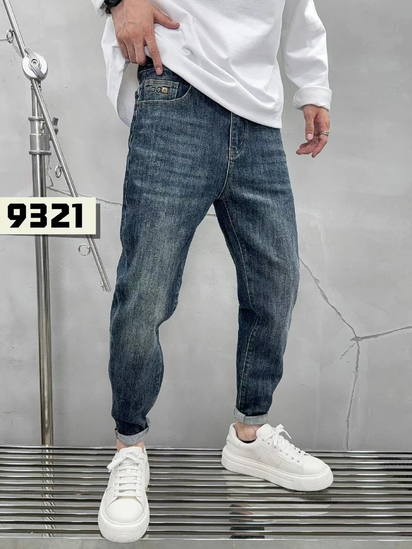 直筒裤秋冬微弹力时尚长裤牛仔裤直筒百搭洋气水洗修身男牛仔裤