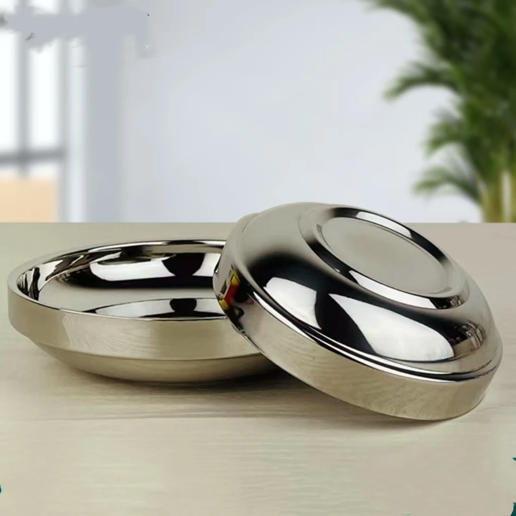 韩式不锈钢双层本色小吃凉菜火锅蘸料蝶料理小碗