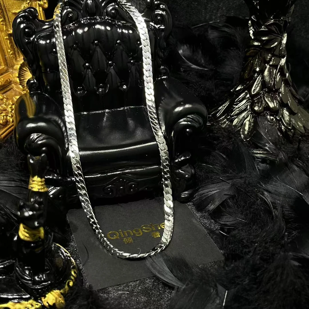 钛钢项链 骨架链气质项链锁骨链精美时尚简约经典个性百搭银色