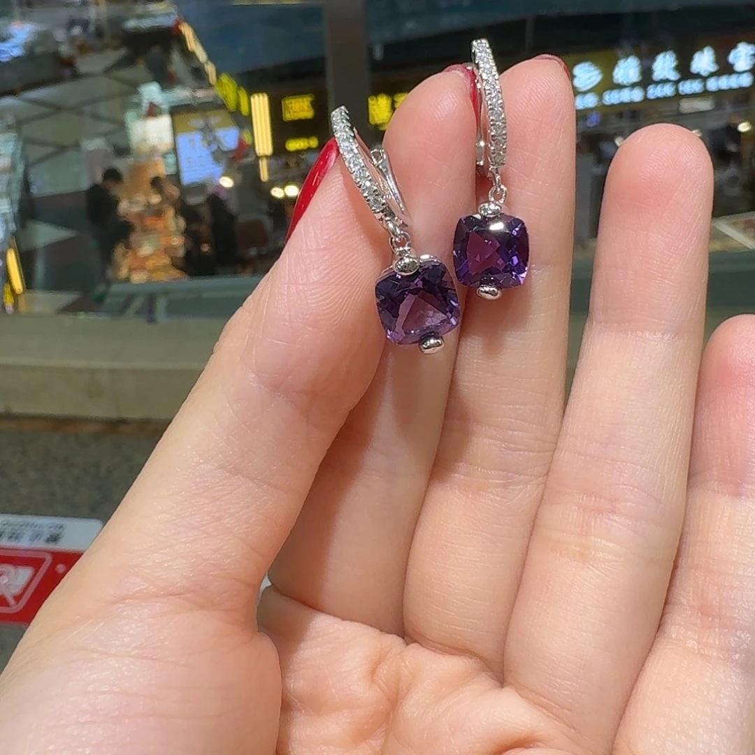 银S925镶嵌水晶耳饰