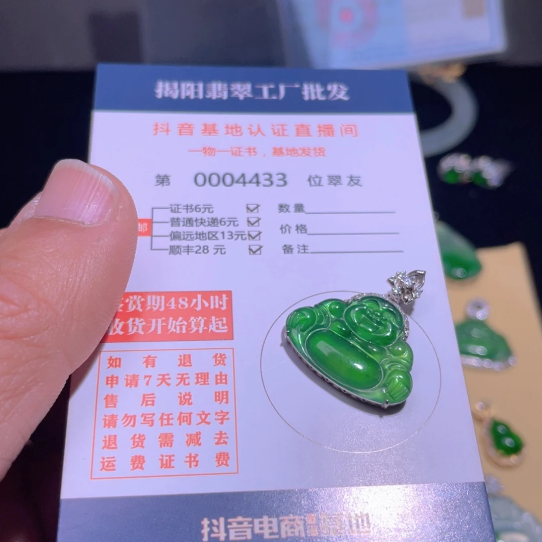 翡翠颈饰18K金镶嵌溧****镜翡翠