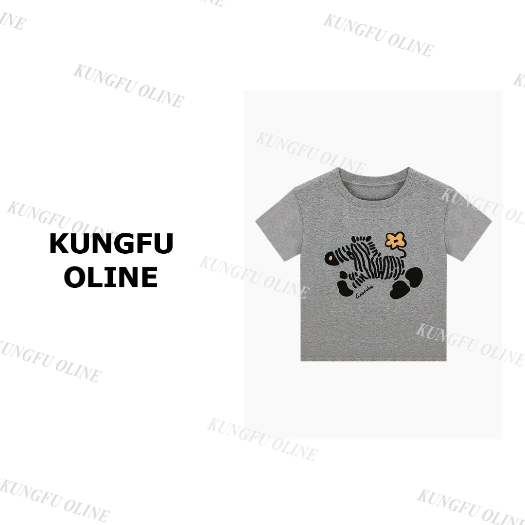 【Luu】【斑马】T0611流行款卡通印花圆领短袖T恤潮流休闲上衣