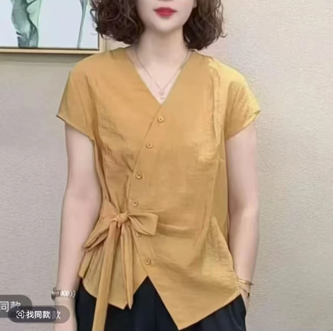 夏季新款时尚洋气百搭减龄显瘦女短袖气质T恤上衣