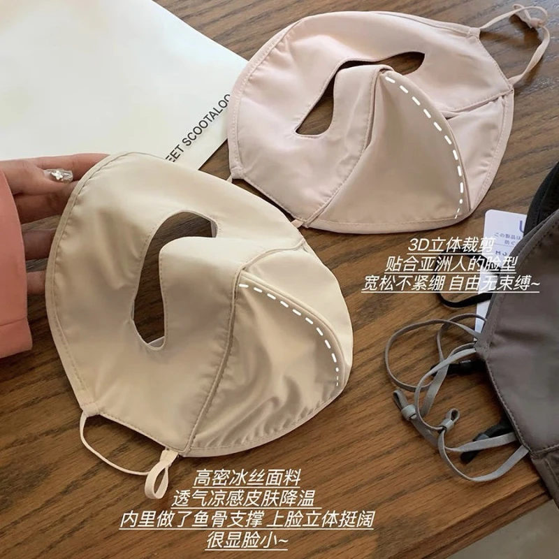 夏季开车防晒口罩护眼面罩女防紫外线全脸冰丝透气薄遮阳脸基尼JY