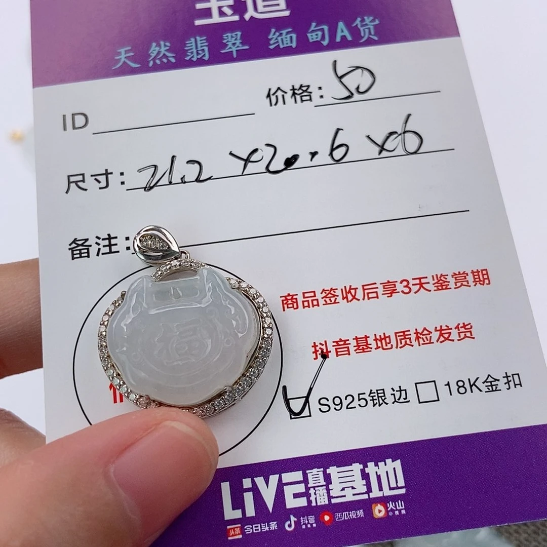 翡翠银S925镶嵌颈饰翡翠