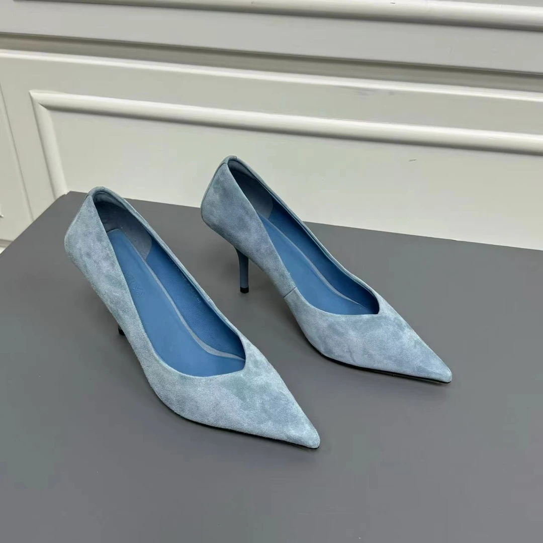 极简细跟尖头高跟女鞋女鞋春季法式时尚百搭细高跟