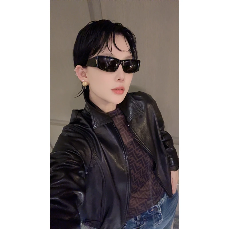 《终身爱软黄金皮衣》832-1短款真皮夹克上衣女士修身百搭羊皮外套