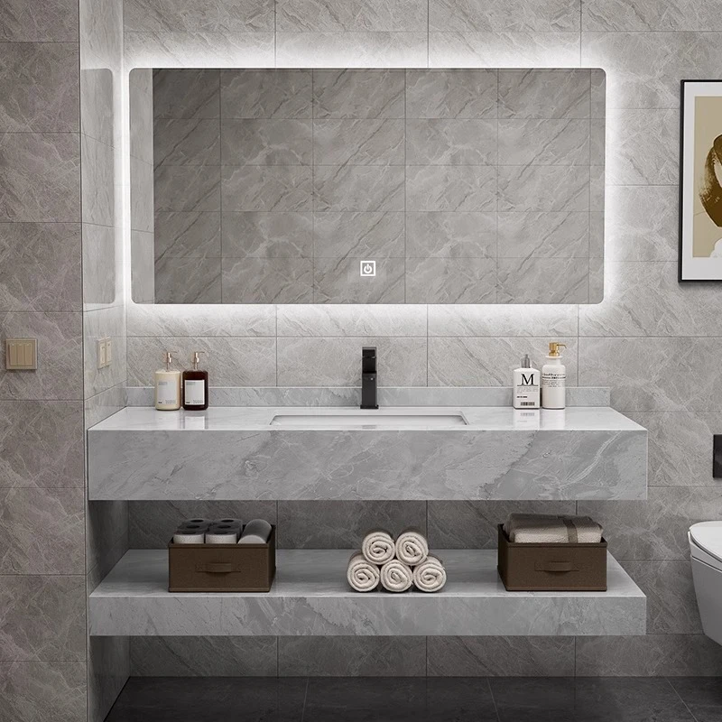 经典大理石面盆浴室柜组合卫生间防水洗漱台洗手池酒店款卫浴台盆