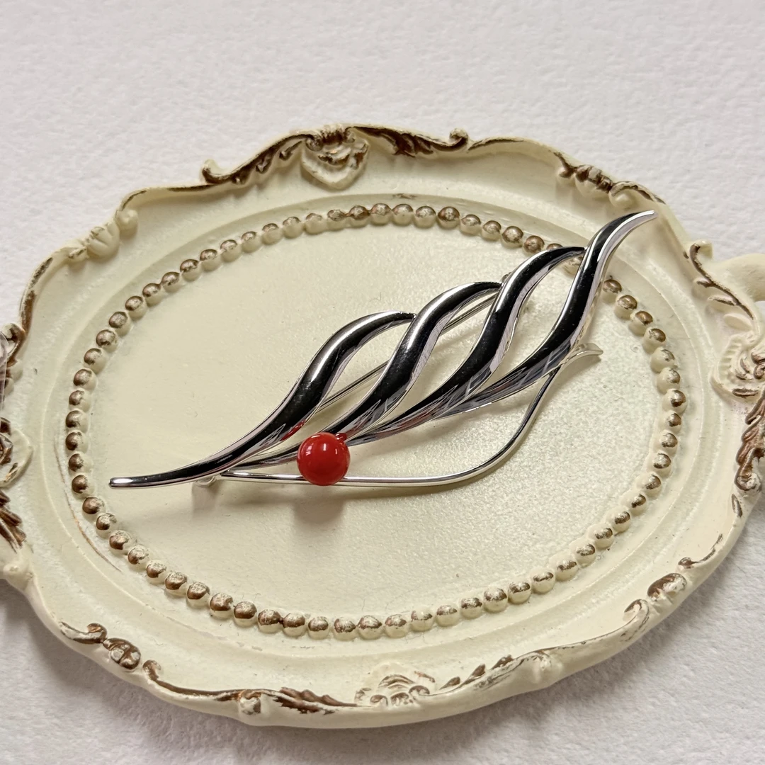 【六六中古】孤品精美珊瑚胸针sh443