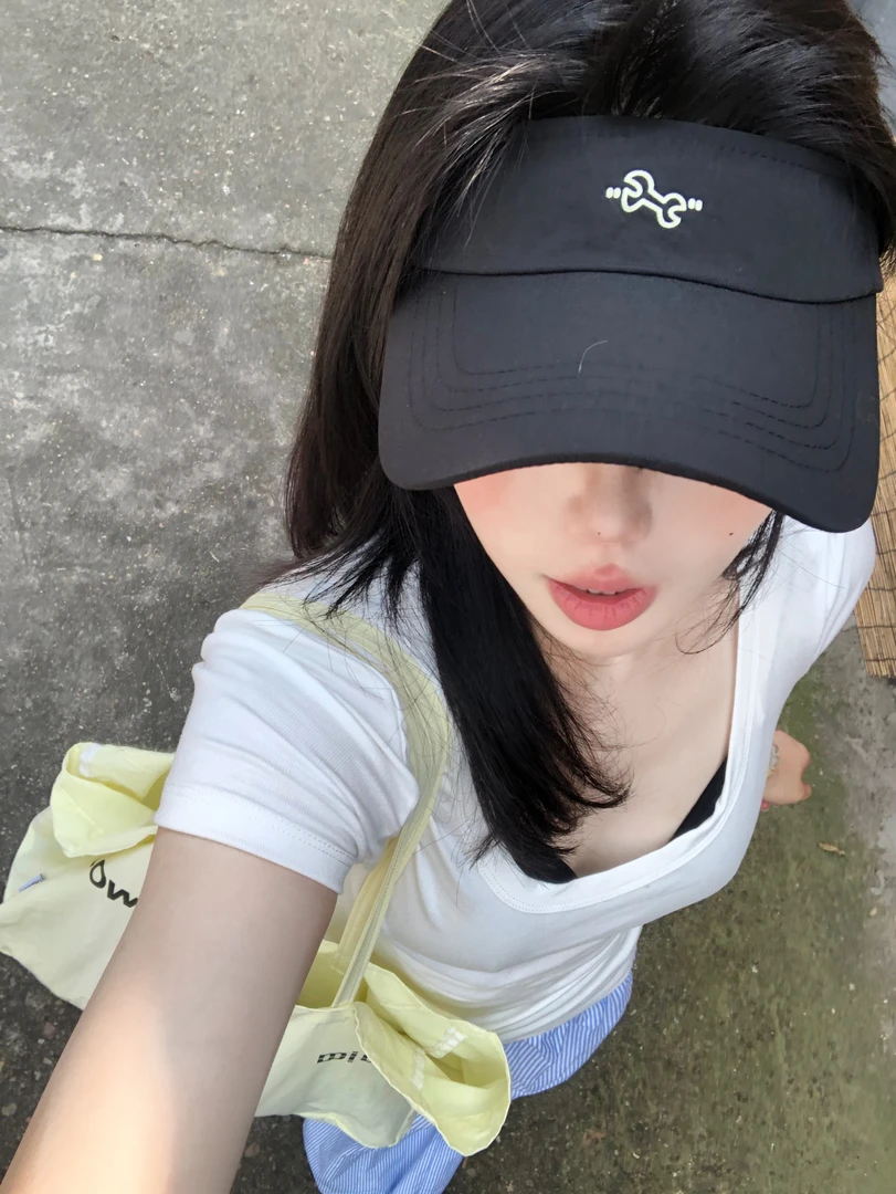 新款扳手图案空顶棒球帽子女夏季薄款速干户外跑步出游防晒遮阳帽