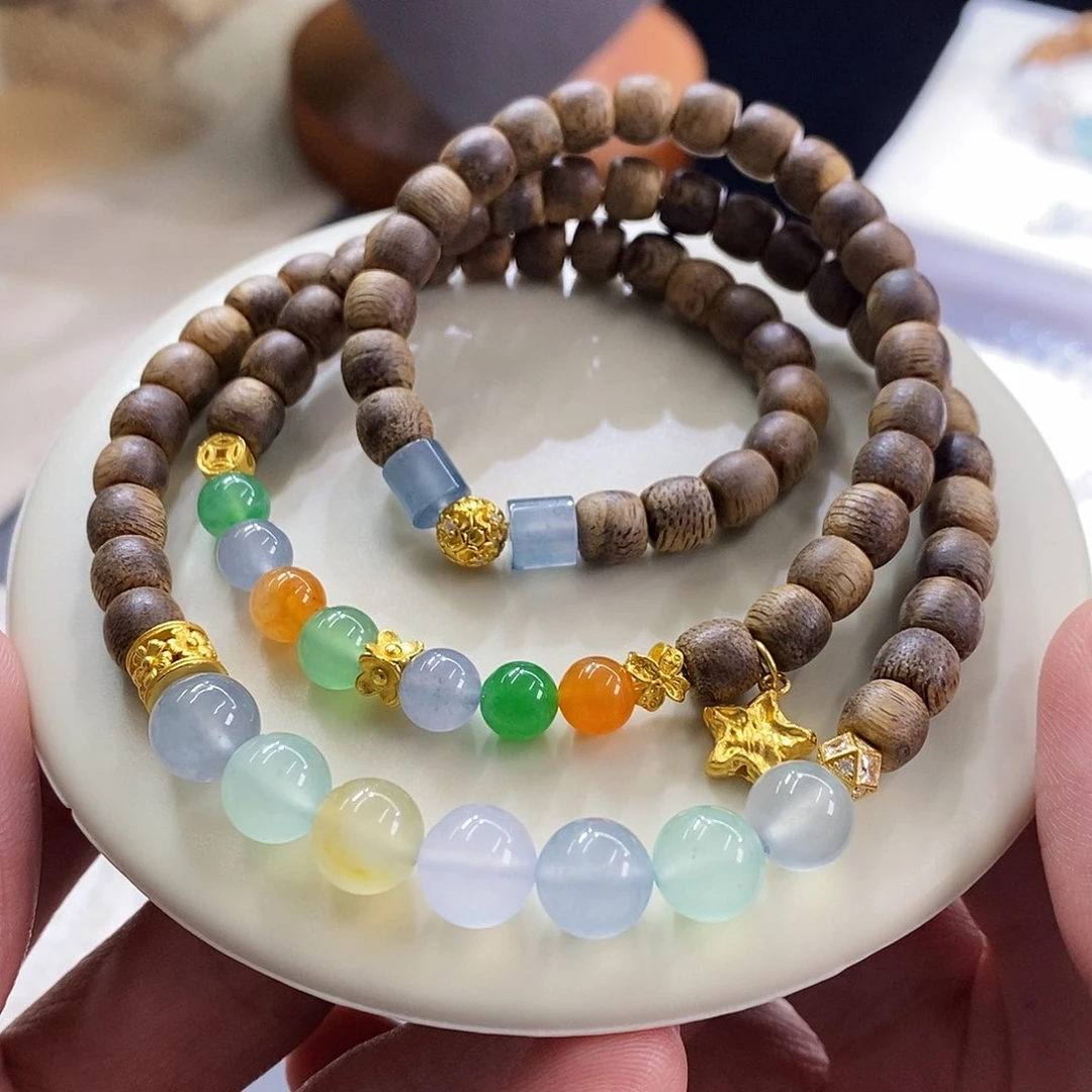 颈饰未镶嵌翡翠特色古风三圈