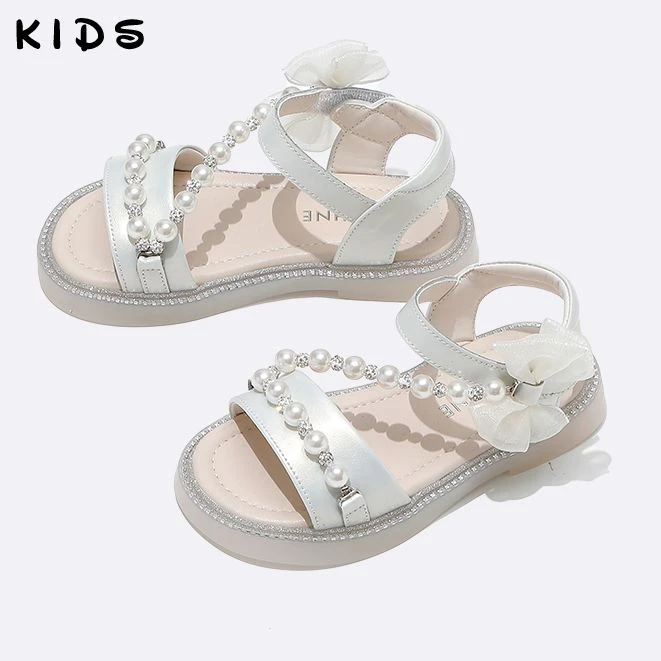 女童鞋子儿童公主鞋2025新款夏季软底真皮小女孩凉鞋233119